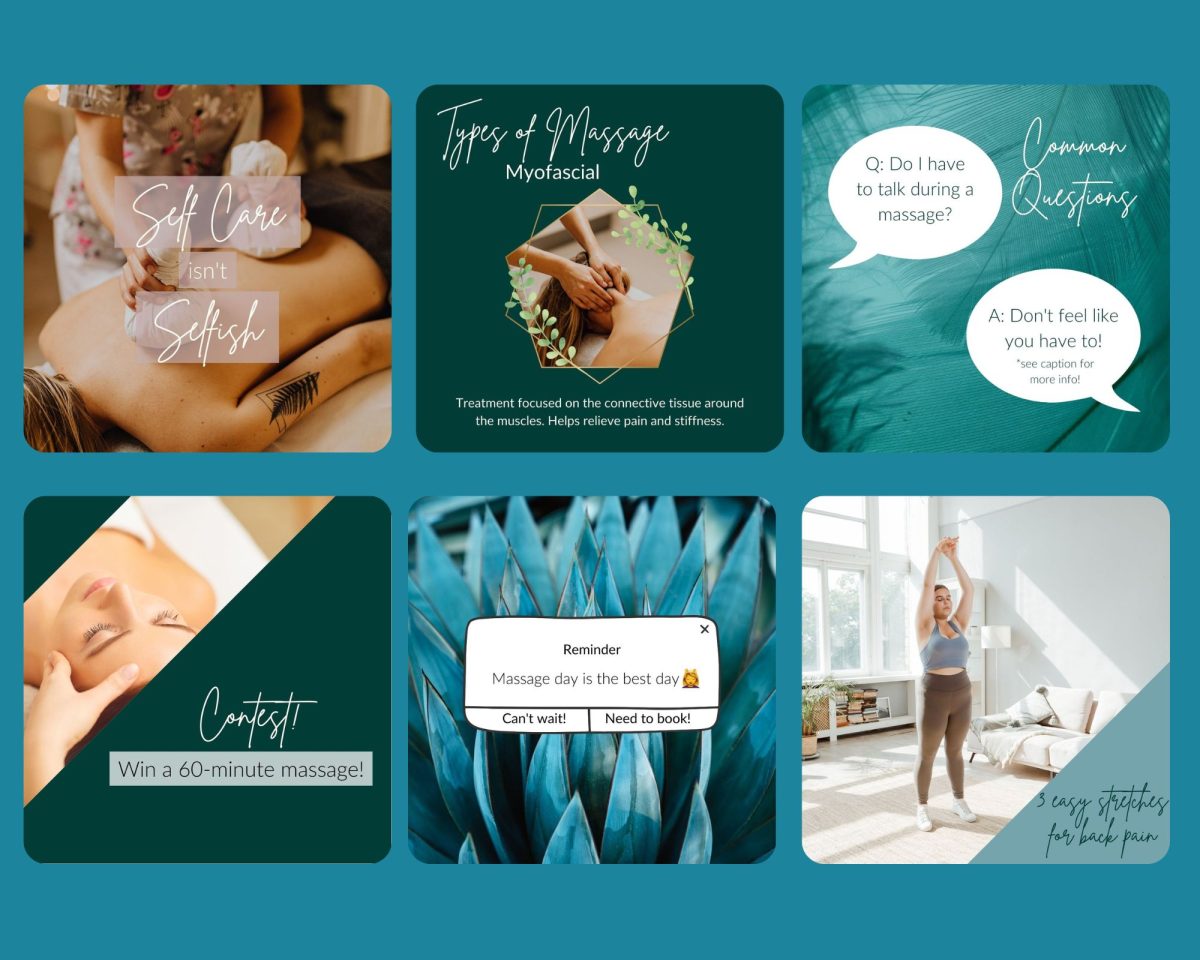 Blue Massage Therapy Instagram Templates for Sale