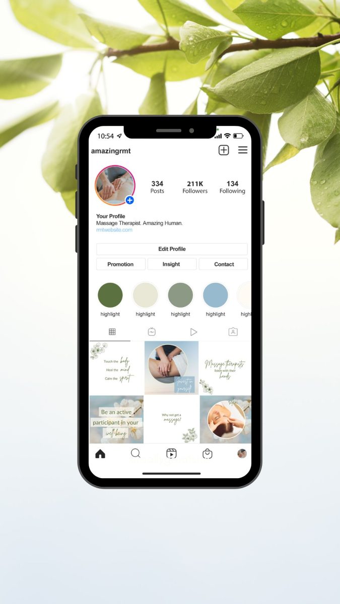 Spring Green Massage Therapy Instagram Grid Example